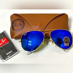 Ray-Ban Blue Large Metal II Aviator Sunglasses (RB3026)